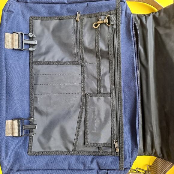 LEED'S Large Blue Multi-Compartment Laptop Bag w/ Secure Clasp Closure - OS - Picture 8 of 9